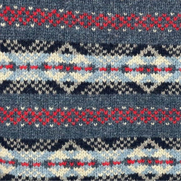 J. Crew Fair Isle Nordic Knit Grandpa 100% Lambswool Crewneck Sweater Size Med - Picture 5 of 10